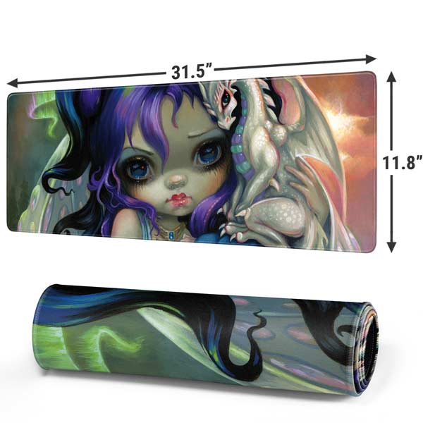 Winter Fairy With Frost Dragon by Jasmine Becket-Griffith Mousepad