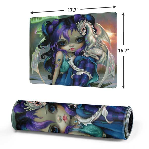 Winter Fairy With Frost Dragon by Jasmine Becket-Griffith Mousepad