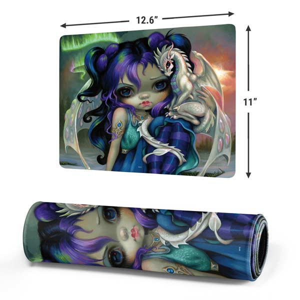 Winter Fairy With Frost Dragon by Jasmine Becket-Griffith Mousepad