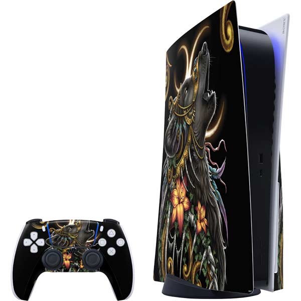 Wolf Howling by Sarah Richter PlayStation PS5 Skins