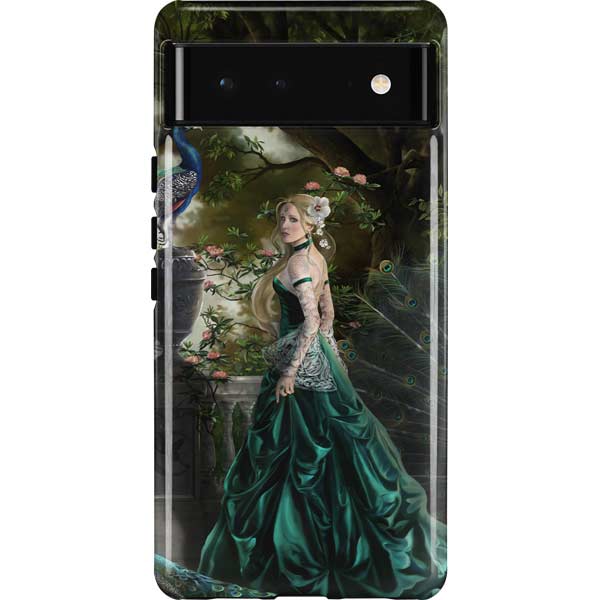 Woman with Peacocks by Nene Thomas Pixel Cases