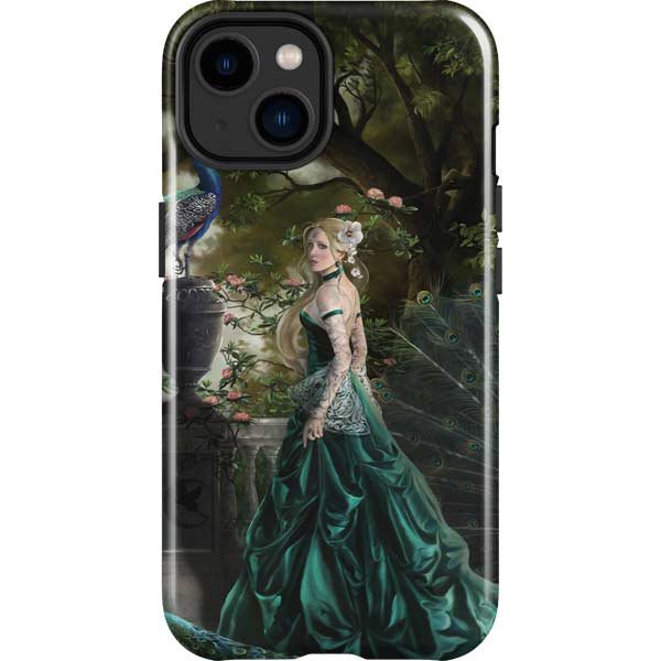 Woman with Peacocks by Nene Thomas iPhone Cases
