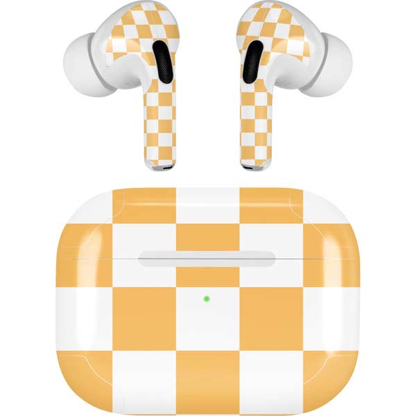 Yellow and White Checkerboard AirPods Skins