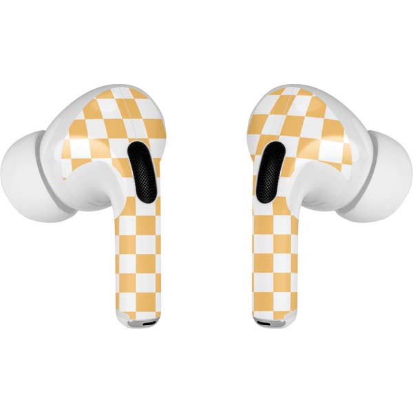 Yellow and White Checkerboard AirPods Skins