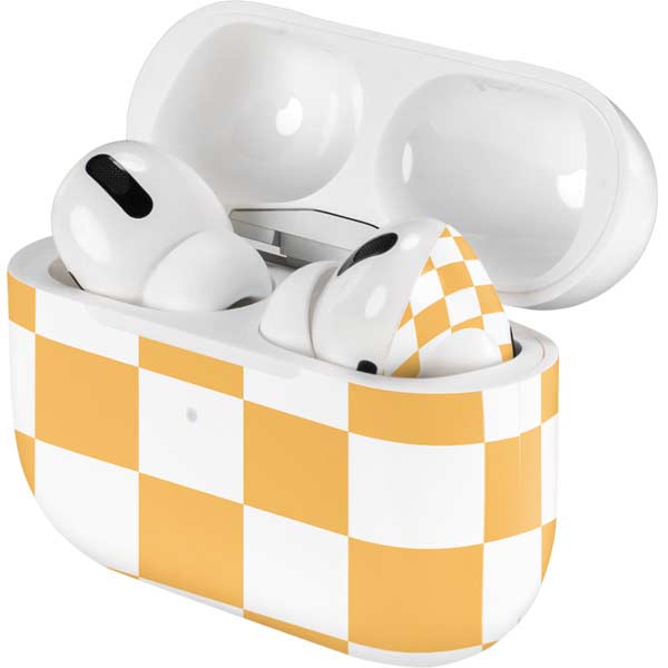 Yellow and White Checkerboard AirPods Skins