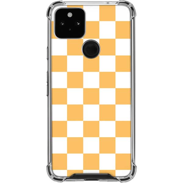 Yellow and White Checkerboard Pixel Cases