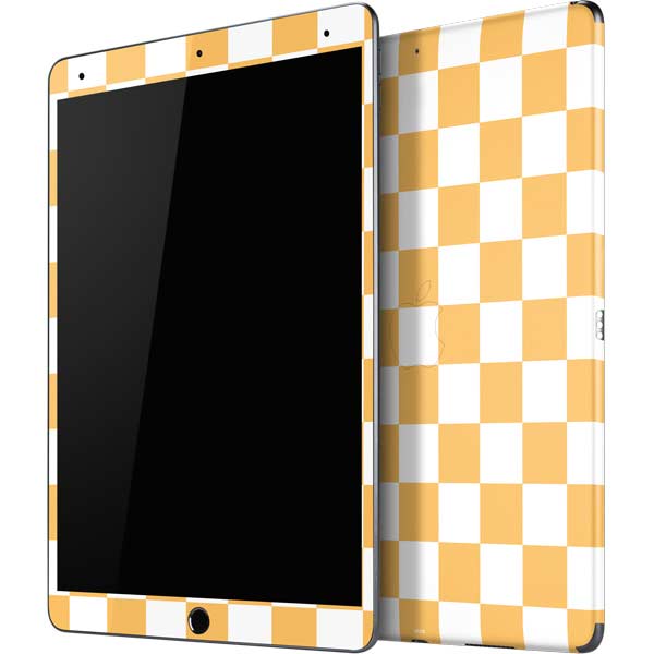 Yellow and White Checkerboard iPad Skins