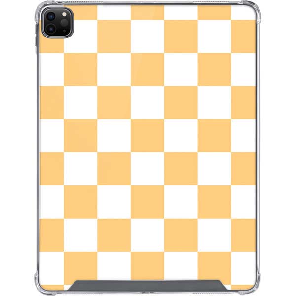Yellow and White Checkerboard iPad Cases