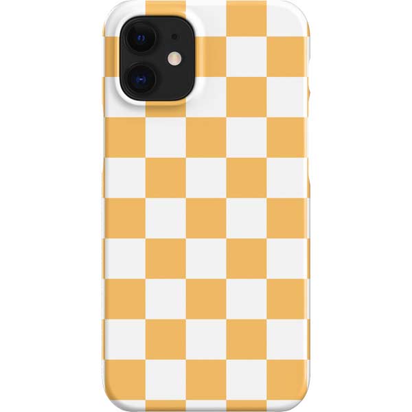 Yellow and White Checkerboard iPhone Cases