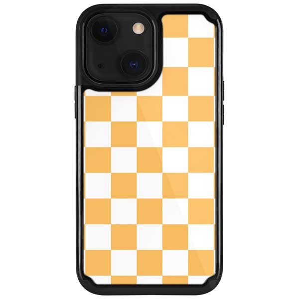 Yellow and White Checkerboard iPhone Cases