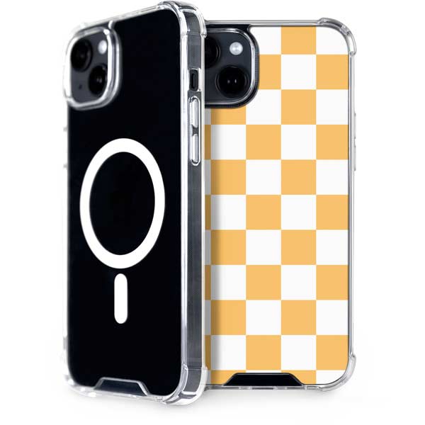 Yellow and White Checkerboard iPhone Cases