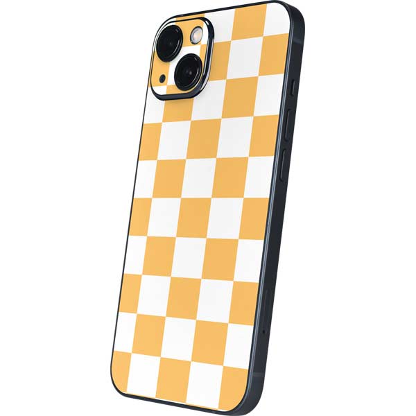 Yellow and White Checkerboard iPhone Skins