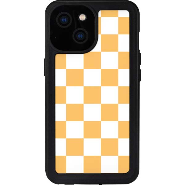 Yellow and White Checkerboard iPhone Cases