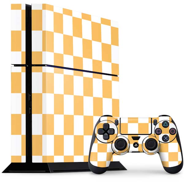 Yellow and White Checkerboard PlayStation PS4 Skins