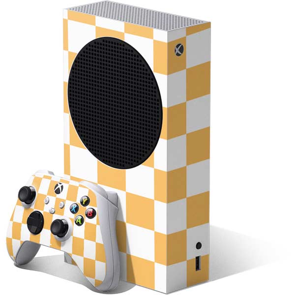 Yellow and White Checkerboard Xbox Series S Skins