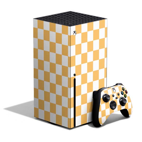 Yellow and White Checkerboard Xbox Series X Skins
